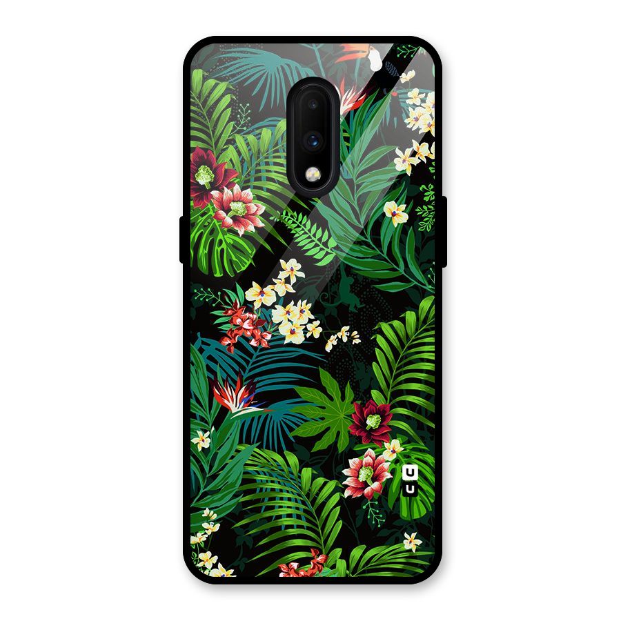 Green Leaf Design Glass Back Case for OnePlus 7