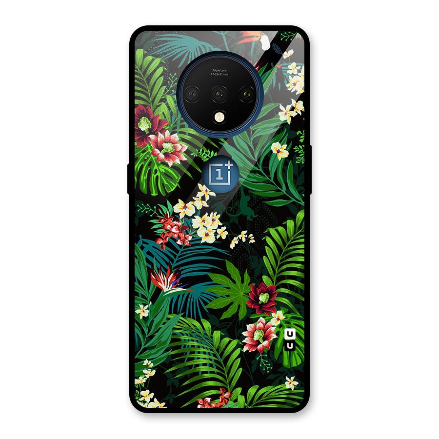 Green Leaf Design Glass Back Case for OnePlus 7T