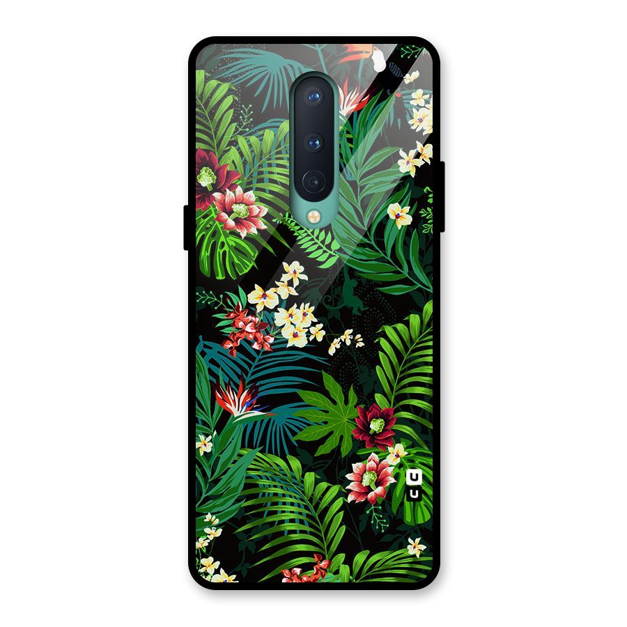 Green Leaf Design Glass Back Case for OnePlus 8