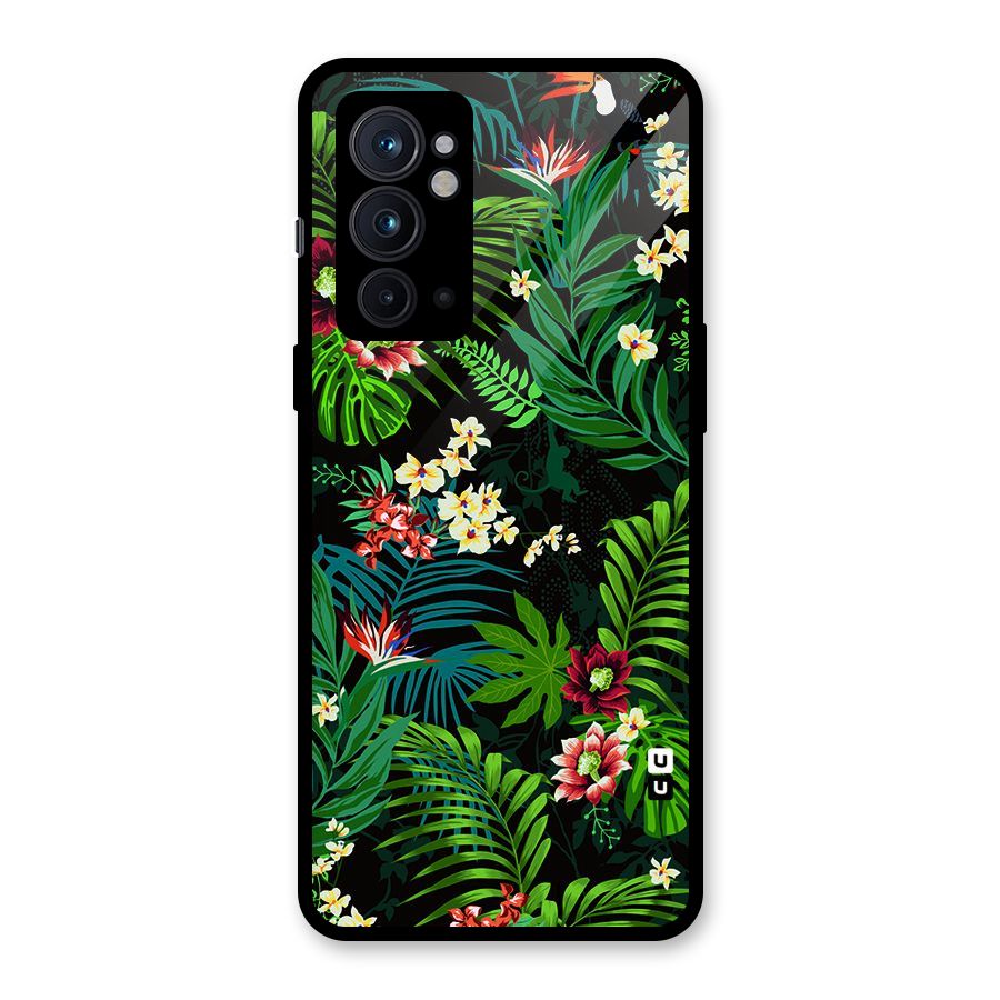 Green Leaf Design Glass Back Case for OnePlus 9RT 5G
