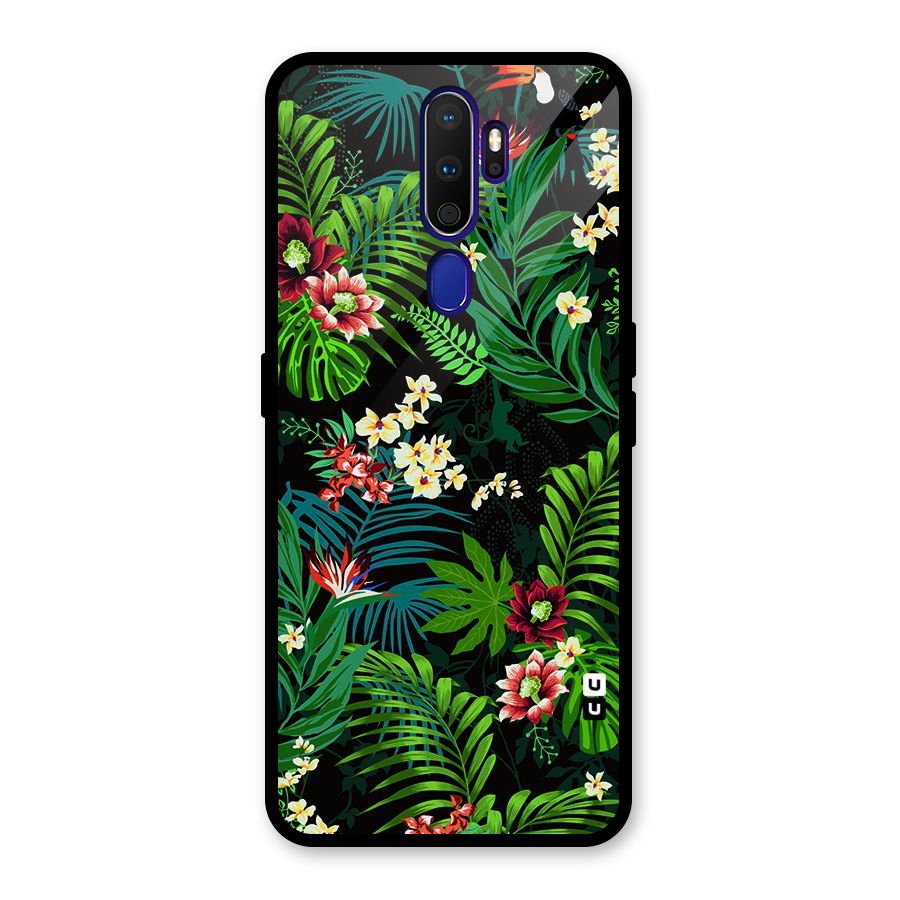 Green Leaf Design Glass Back Case for Oppo A9 (2020)