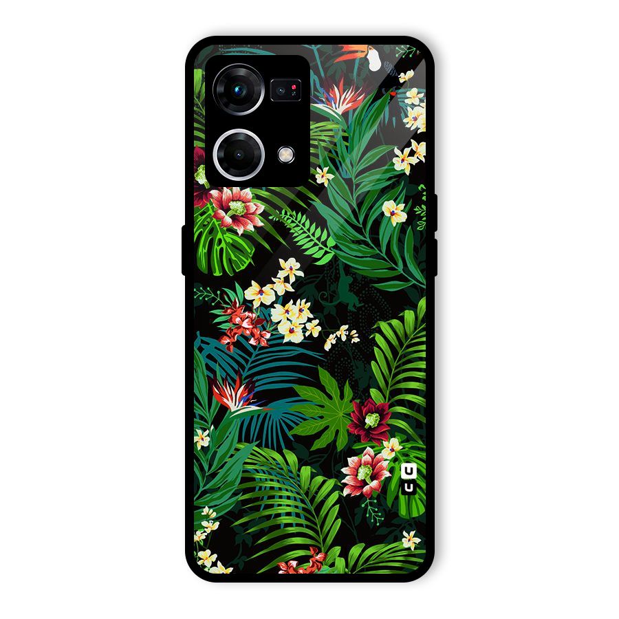 Green Leaf Design Glass Back Case for Oppo F21s Pro 4G