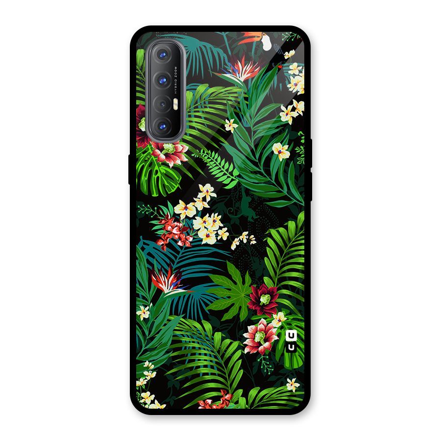 Green Leaf Design Glass Back Case for Oppo Reno3 Pro
