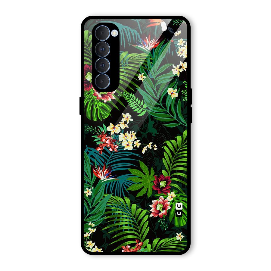 Green Leaf Design Glass Back Case for Oppo Reno4 Pro