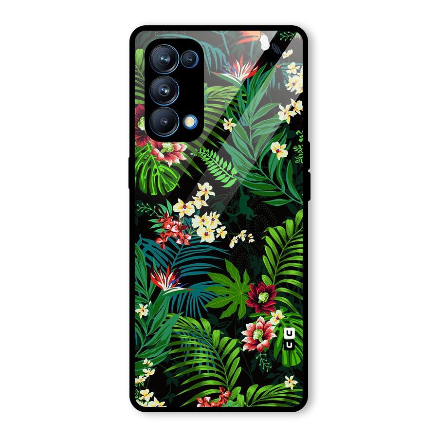 Green Leaf Design Glass Back Case for Oppo Reno5 Pro 5G