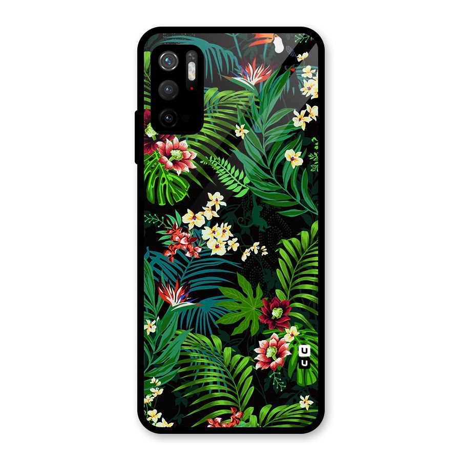 Green Leaf Design Glass Back Case for Poco M3 Pro 5G