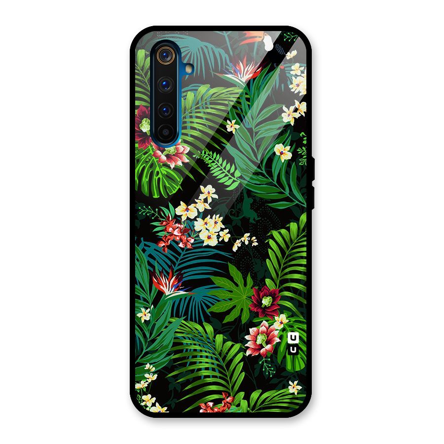 Green Leaf Design Glass Back Case for Realme 6 Pro