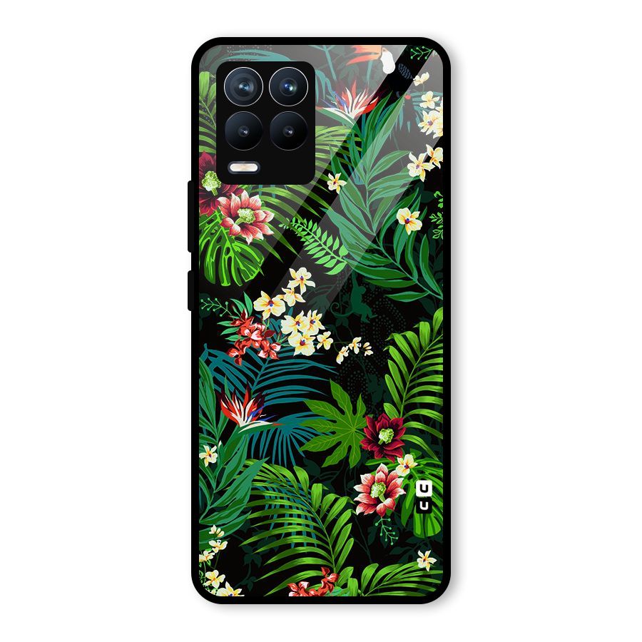 Green Leaf Design Glass Back Case for Realme 8 Pro
