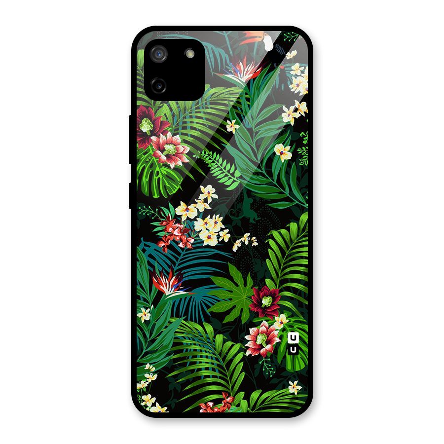 Green Leaf Design Glass Back Case for Realme C11