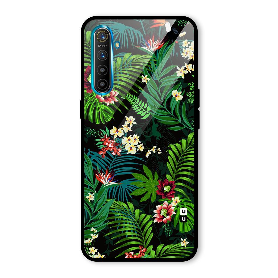 Green Leaf Design Glass Back Case for Realme X2