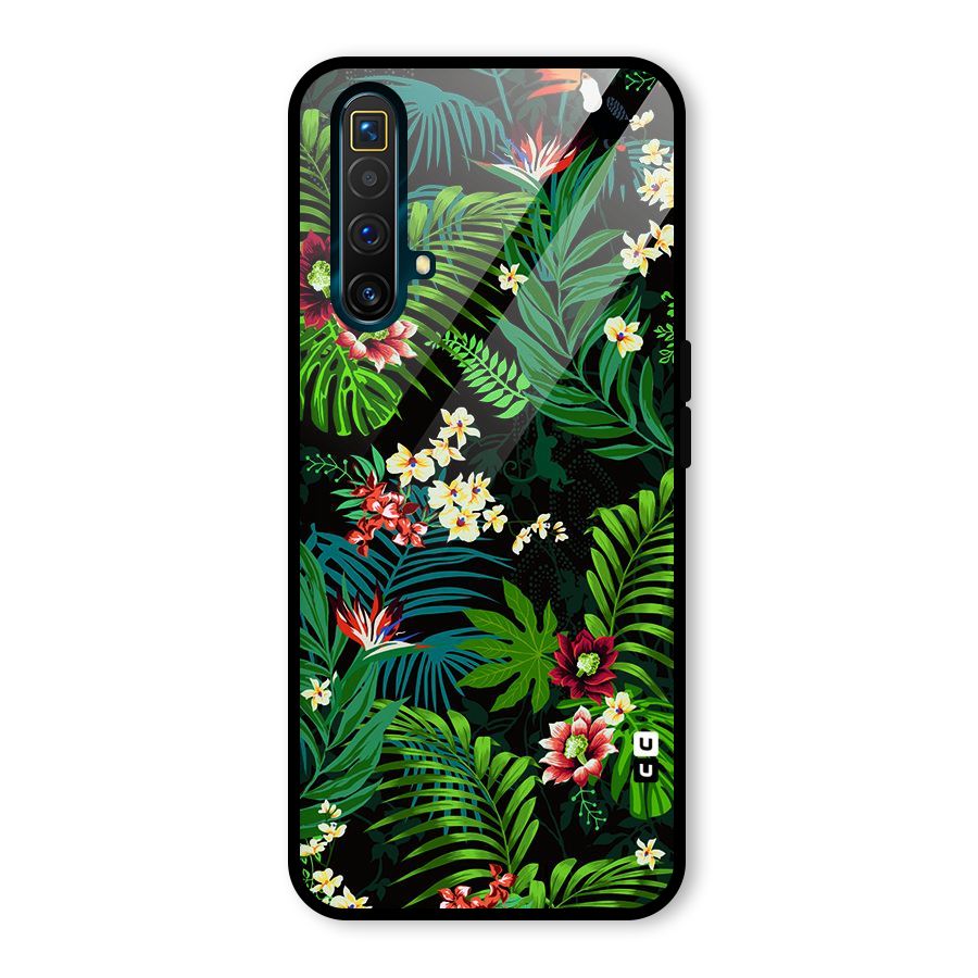 Green Leaf Design Glass Back Case for Realme X3
