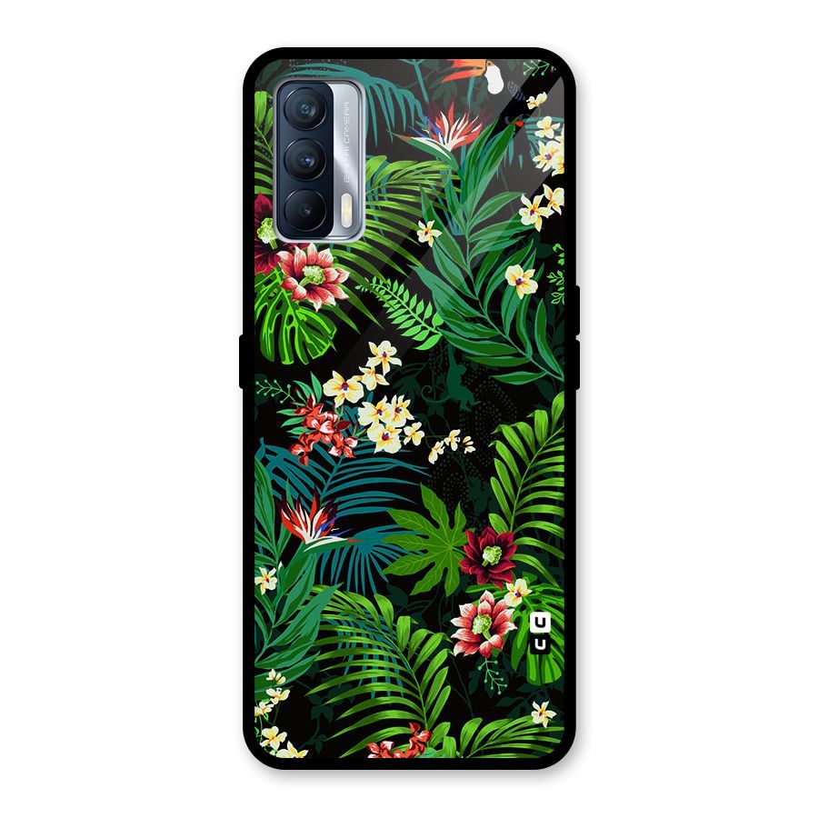 Green Leaf Design Glass Back Case for Realme X7