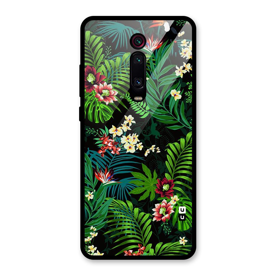 Green Leaf Design Glass Back Case for Redmi K20