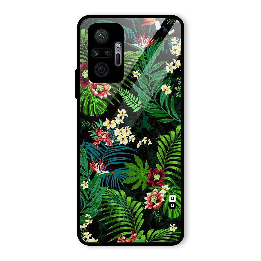 Green Leaf Design Glass Back Case for Redmi Note 10 Pro