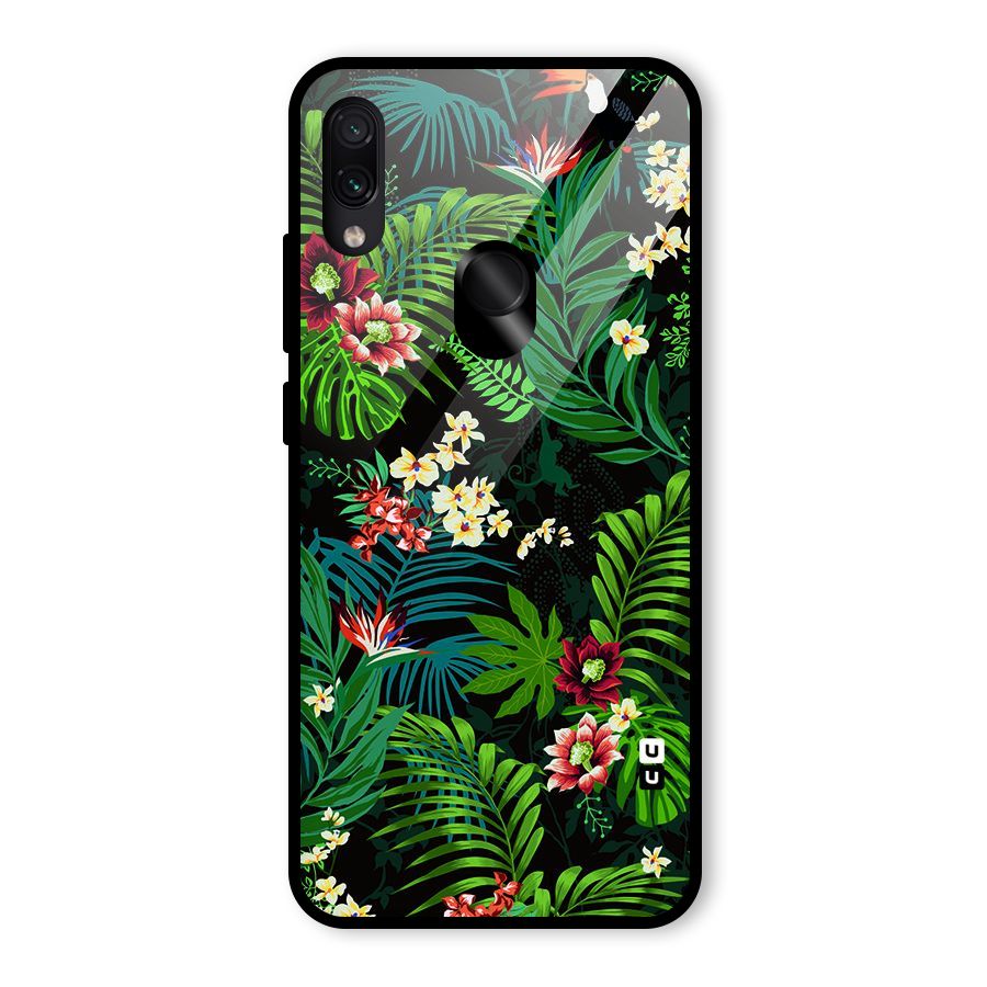 Green Leaf Design Glass Back Case for Redmi Note 7 Pro