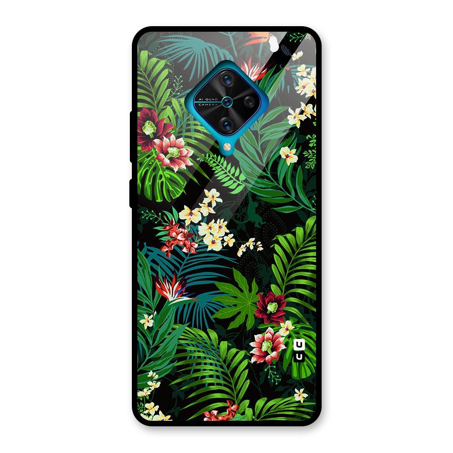 Green Leaf Design Glass Back Case for Vivo S1 Pro