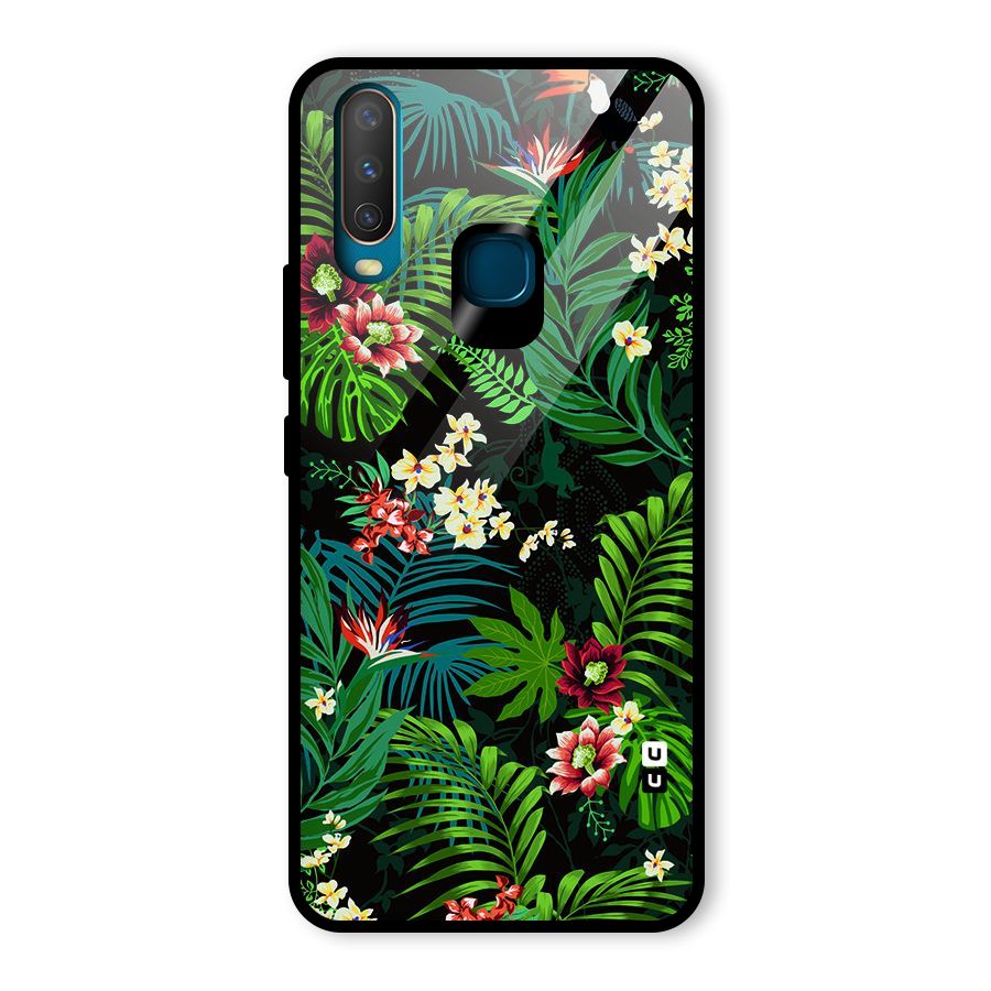 Green Leaf Design Glass Back Case for Vivo U10