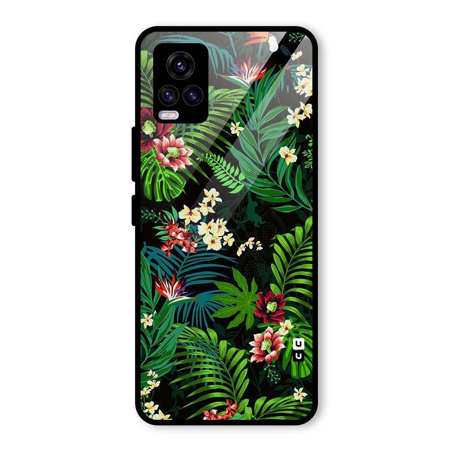 Green Leaf Design Glass Back Case for Vivo V20