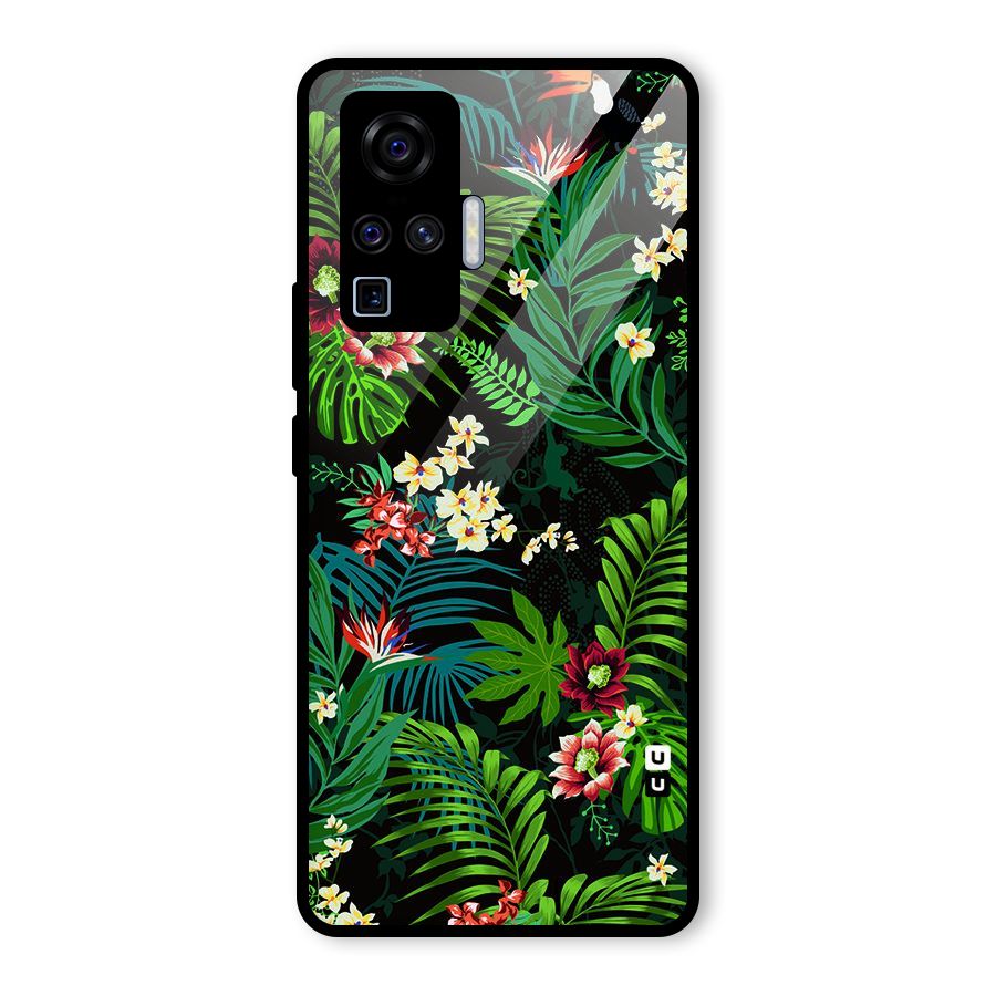 Green Leaf Design Glass Back Case for Vivo X50 Pro