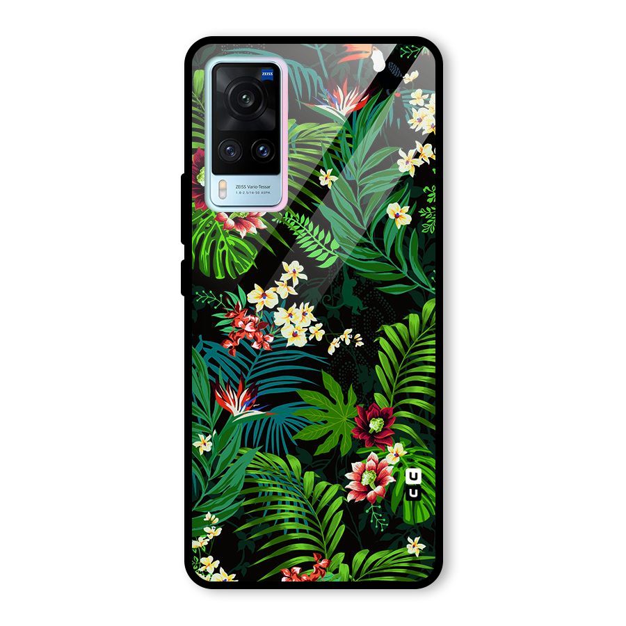 Green Leaf Design Glass Back Case for Vivo X60