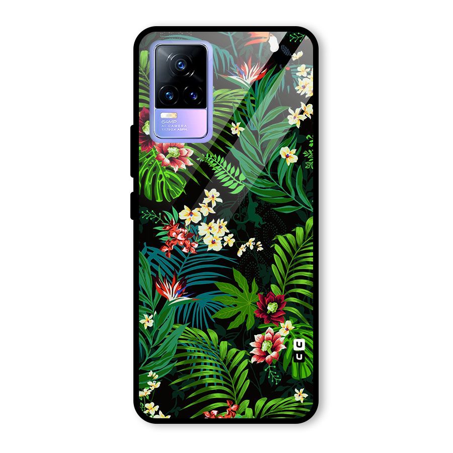 Green Leaf Design Glass Back Case for Vivo Y73