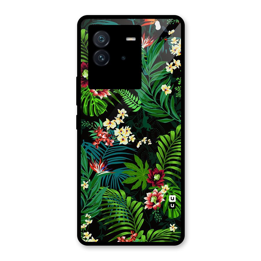 Green Leaf Design Glass Back Case for Vivo iQOO Neo 6 5G