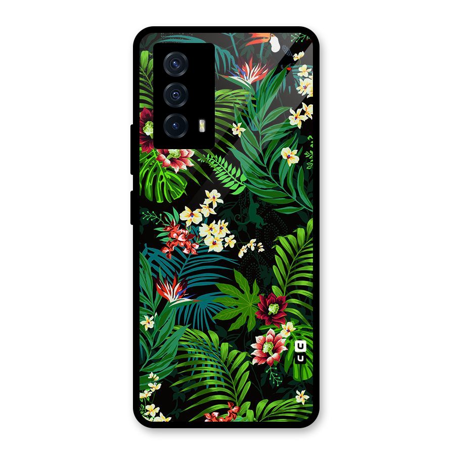 Green Leaf Design Glass Back Case for Vivo iQOO Z5