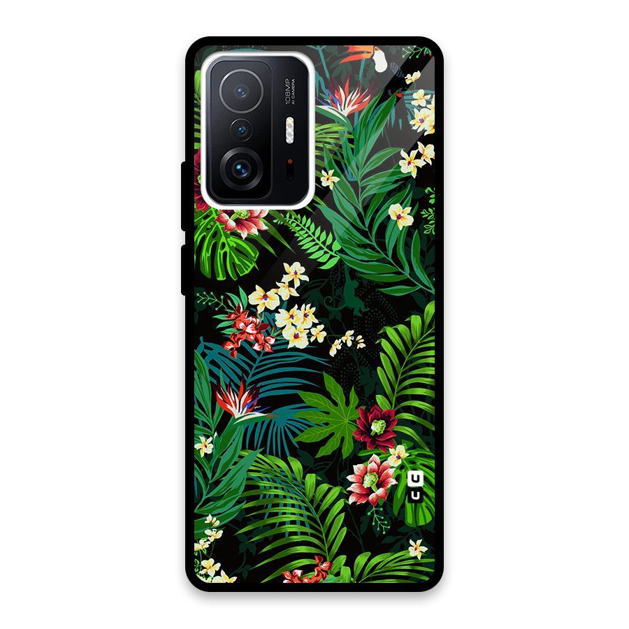 Green Leaf Design Glass Back Case for Xiaomi 11T Pro