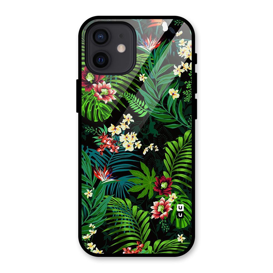 Green Leaf Design Glass Back Case for iPhone 12