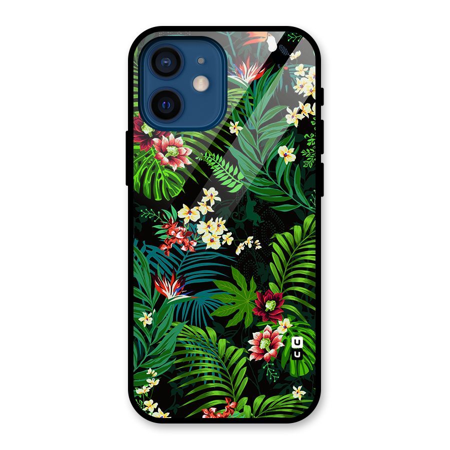 Green Leaf Design Glass Back Case for iPhone 12 Mini