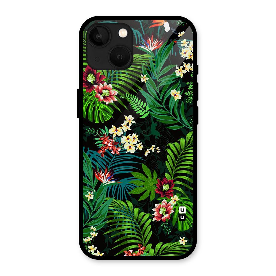 Green Leaf Design Glass Back Case for iPhone 13