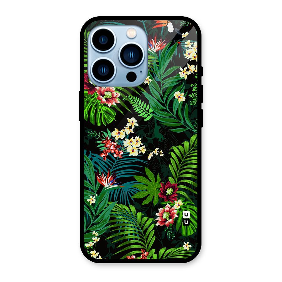 Green Leaf Design Glass Back Case for iPhone 13 Pro