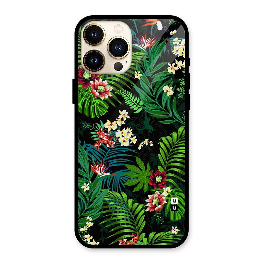 Green Leaf Design Glass Back Case for iPhone 13 Pro Max