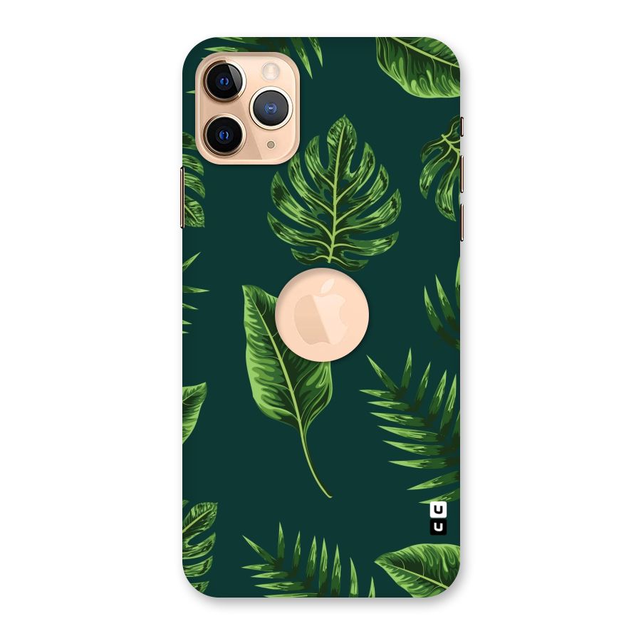 Green Leafs Back Case for iPhone 11 Pro Max Logo Cut