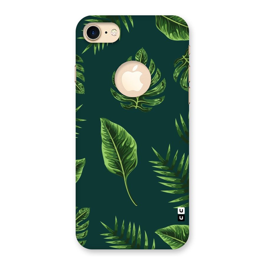Green Leafs Back Case for iPhone 7 Logo Cut