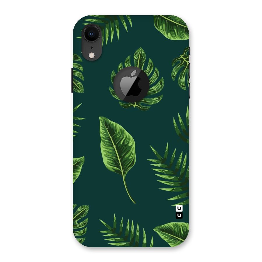 Green Leafs Back Case for iPhone XR Logo Cut