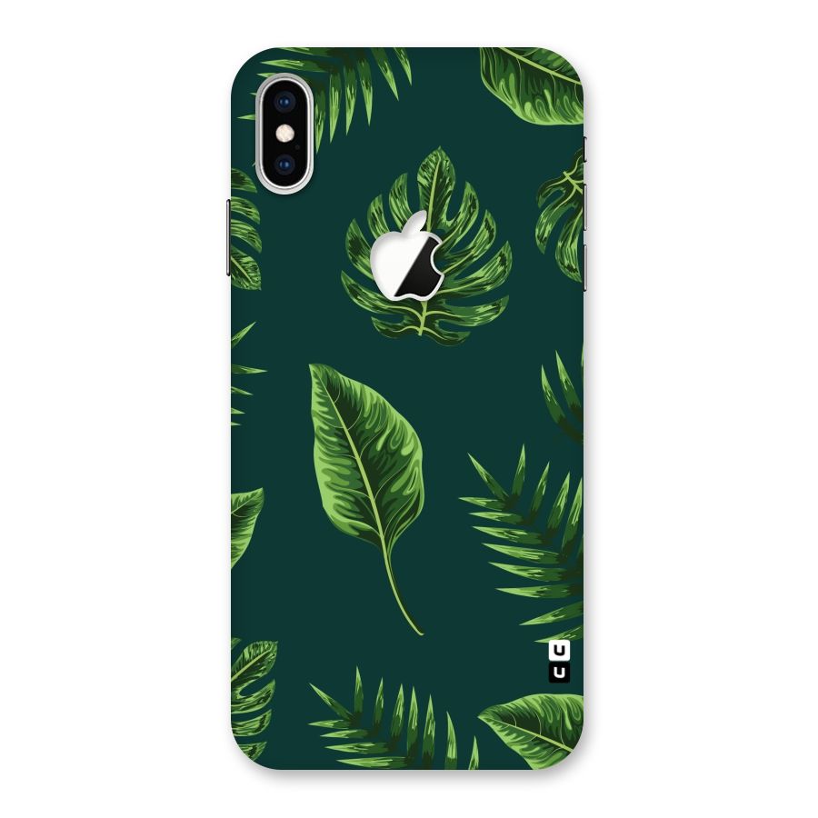 Green Leafs Back Case for iPhone XS Max Apple Cut