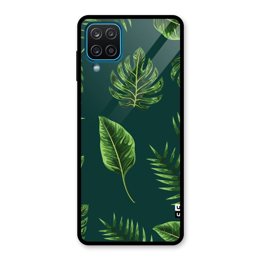 Green Leafs Glass Back Case for Galaxy A12