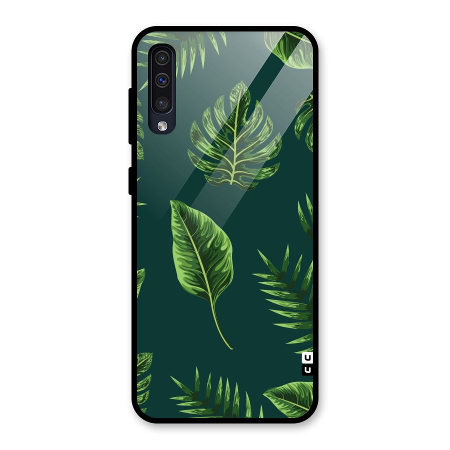Green Leafs Glass Back Case for Galaxy A50s