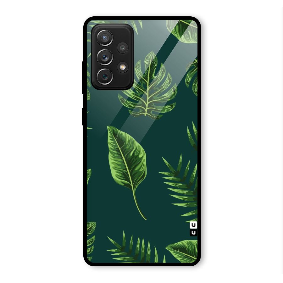 Green Leafs Glass Back Case for Galaxy A72
