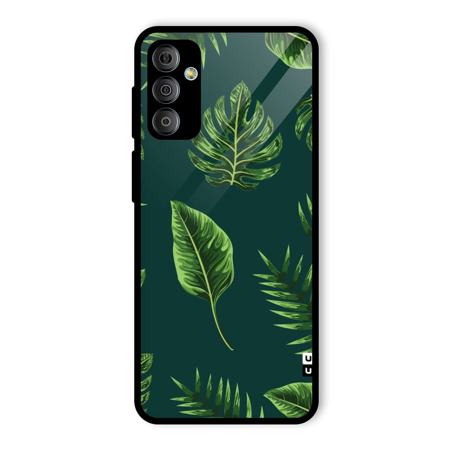 Green Leafs Glass Back Case for Galaxy F23