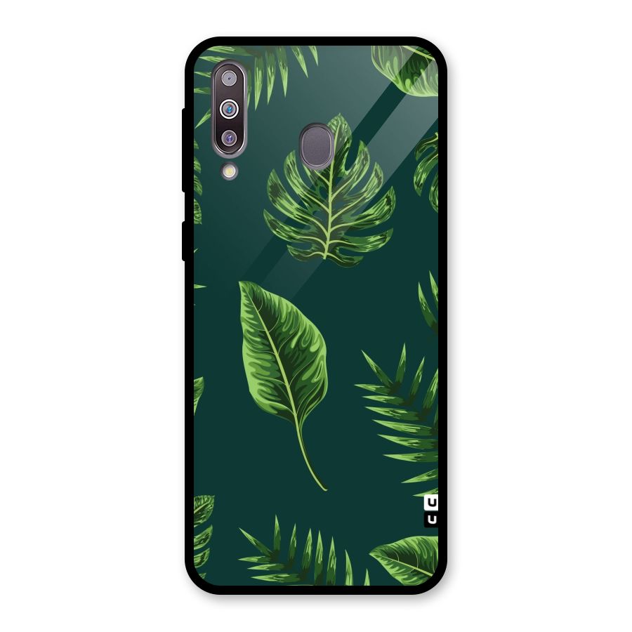 Green Leafs Glass Back Case for Galaxy M30