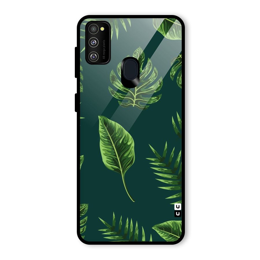 Green Leafs Glass Back Case for Galaxy M30s
