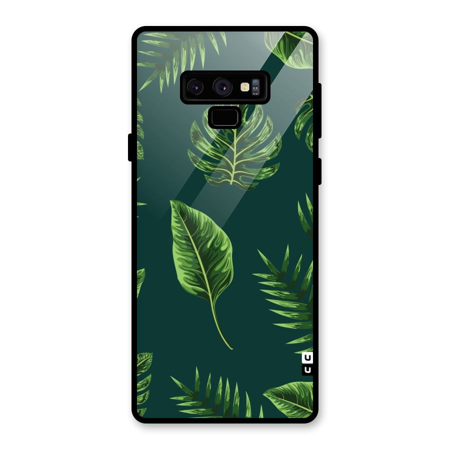 Green Leafs Glass Back Case for Galaxy Note 9