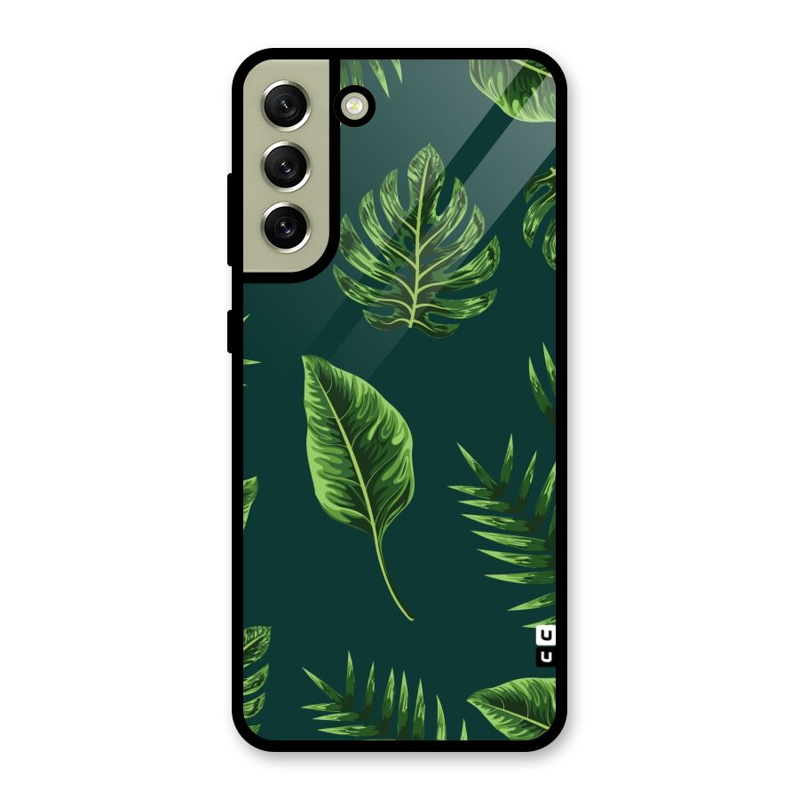 Green Leafs Glass Back Case for Galaxy S21 FE 5G