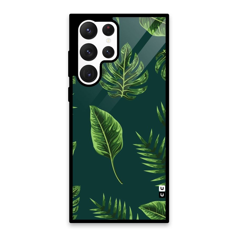 Green Leafs Glass Back Case for Galaxy S22 Ultra 5G