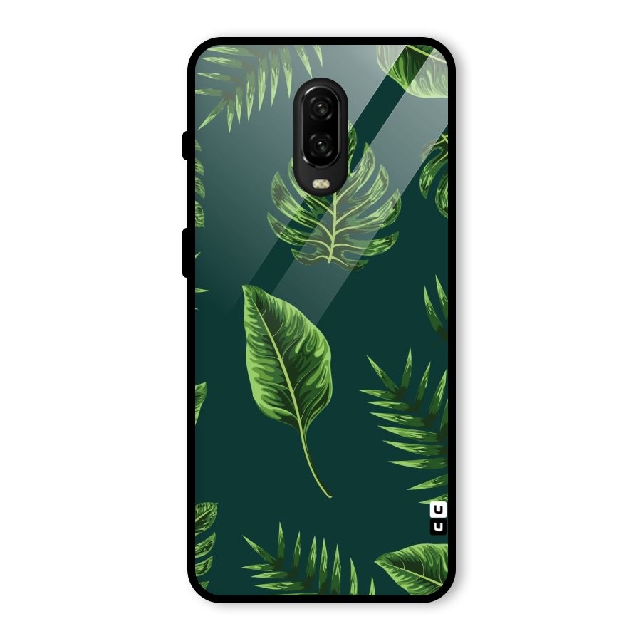 Green Leafs Glass Back Case for OnePlus 6T