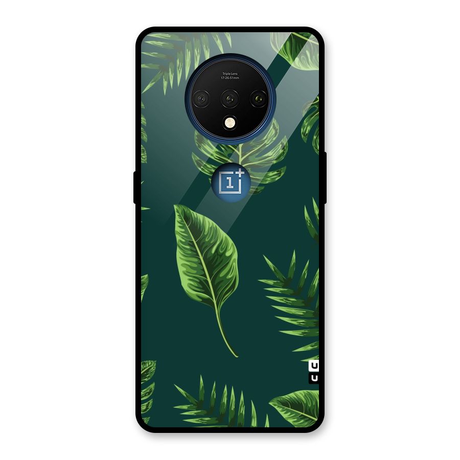 Green Leafs Glass Back Case for OnePlus 7T