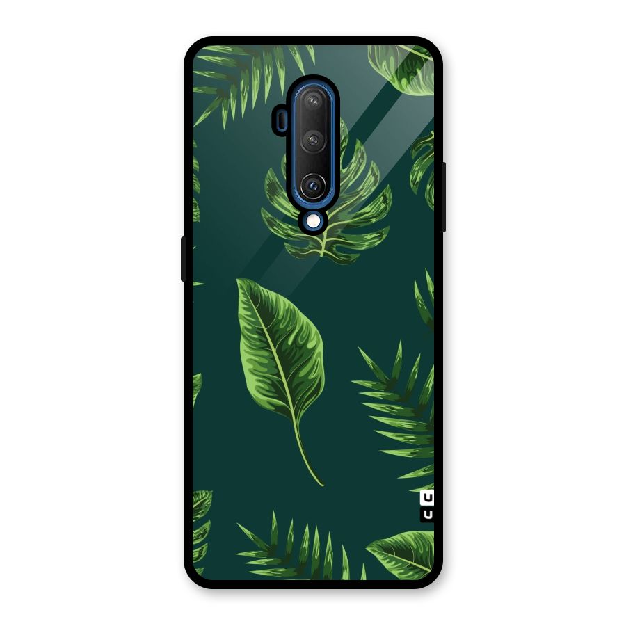 Green Leafs Glass Back Case for OnePlus 7T Pro