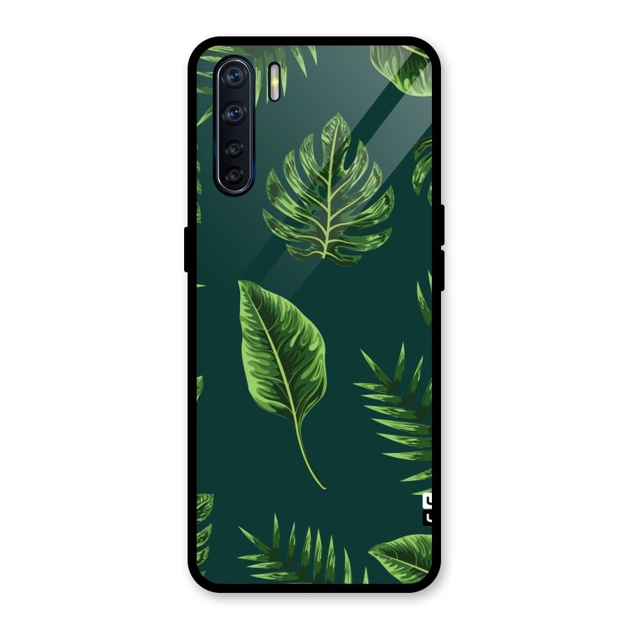 Green Leafs Glass Back Case for Oppo F15